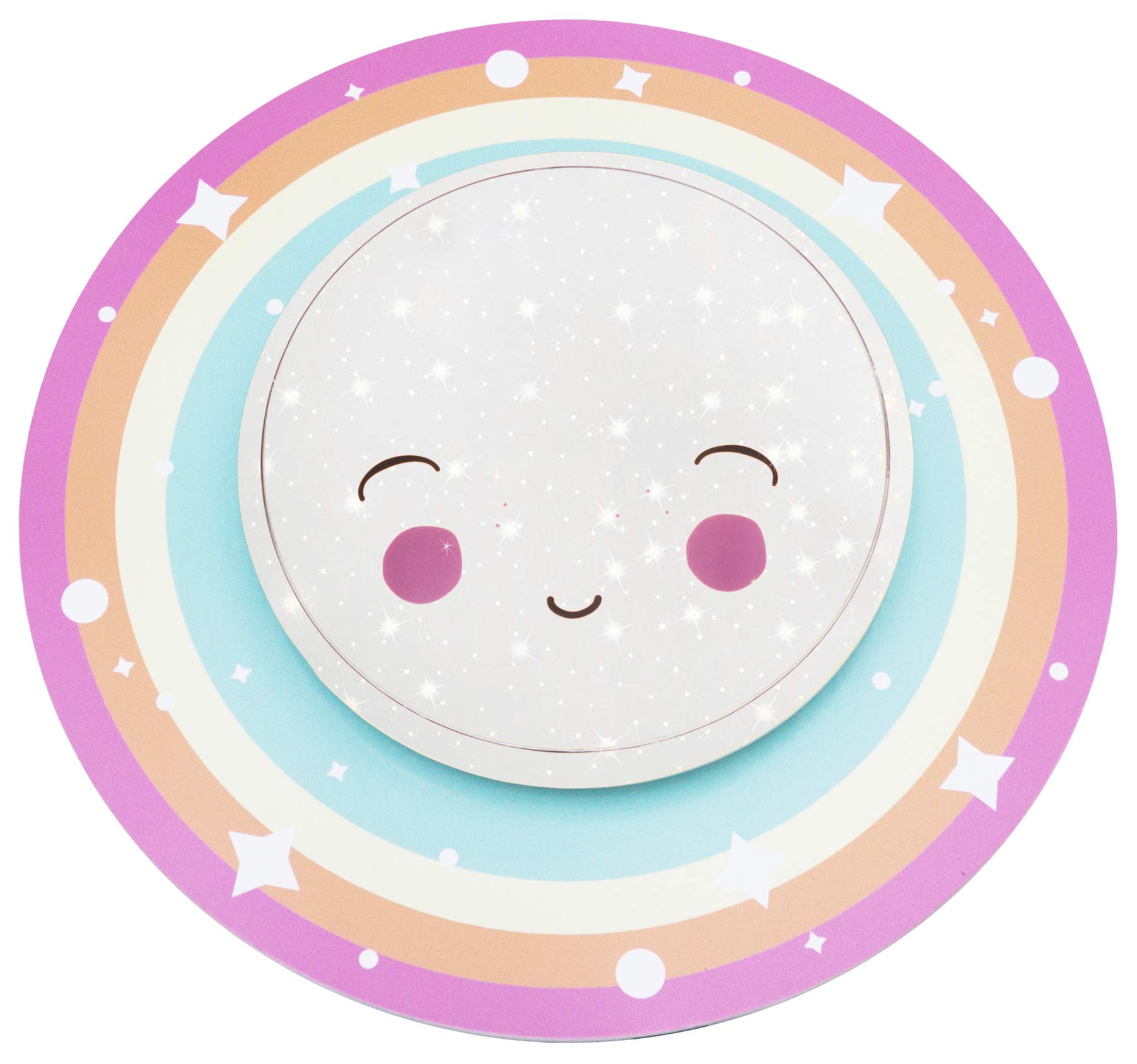 Elobra Ceiling Lamp Starlight Rainbow Childrens Wooden Rainbow Pastel, 55 x 55 x 8 cm