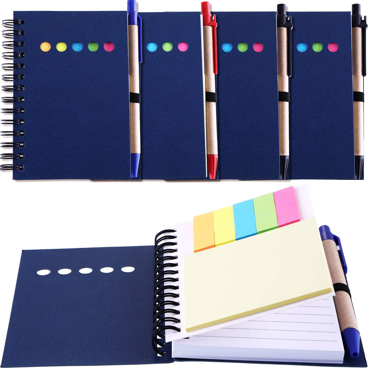 Maxdot 4 Pieces Kraft Paper Steno Pocket Business Notebook
