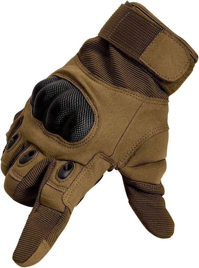 Tenwell Tactical Gloves Military Rubber Hard Knuckle Full Finger Outdoor Gloves for Men Fit for Cycling Motorcycle Camping Outdoor Sports