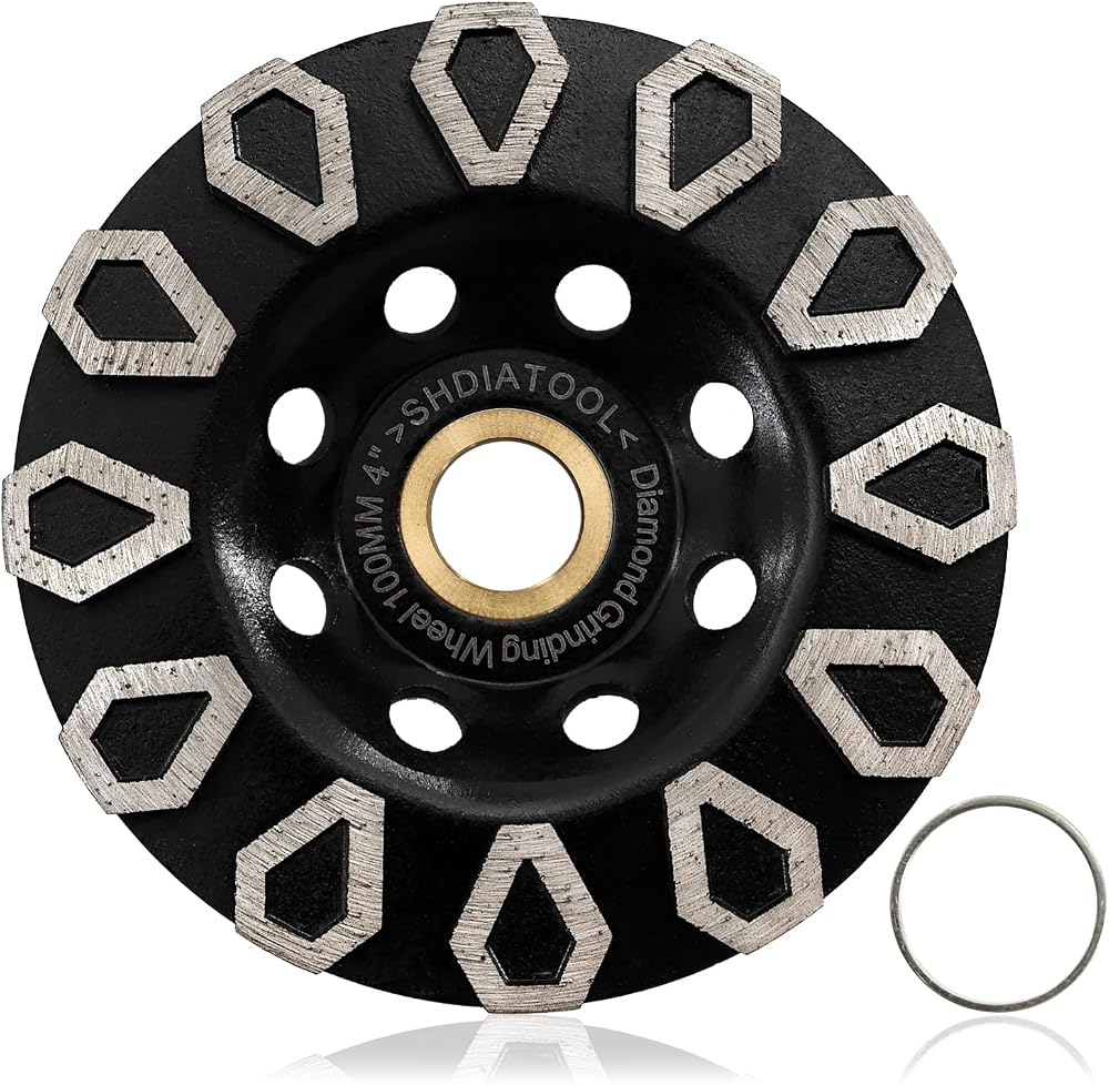SHDIATOOL 100mm Concrete Diamond Grinding Wheel Cup Disc for Stone Marble