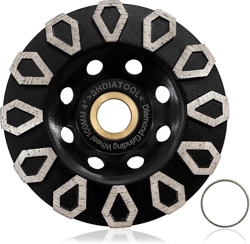 SHDIATOOL 100mm Concrete Diamond Grinding Wheel Cup Disc for Stone Marble