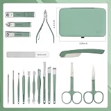 OWill 18pcs Manicure Set with PU Leather Case Green Nail Clipper Kit view 7