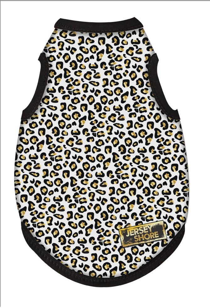 MTV's Jersey Shore Dog Shirt, White Leopard Print, X-Small
