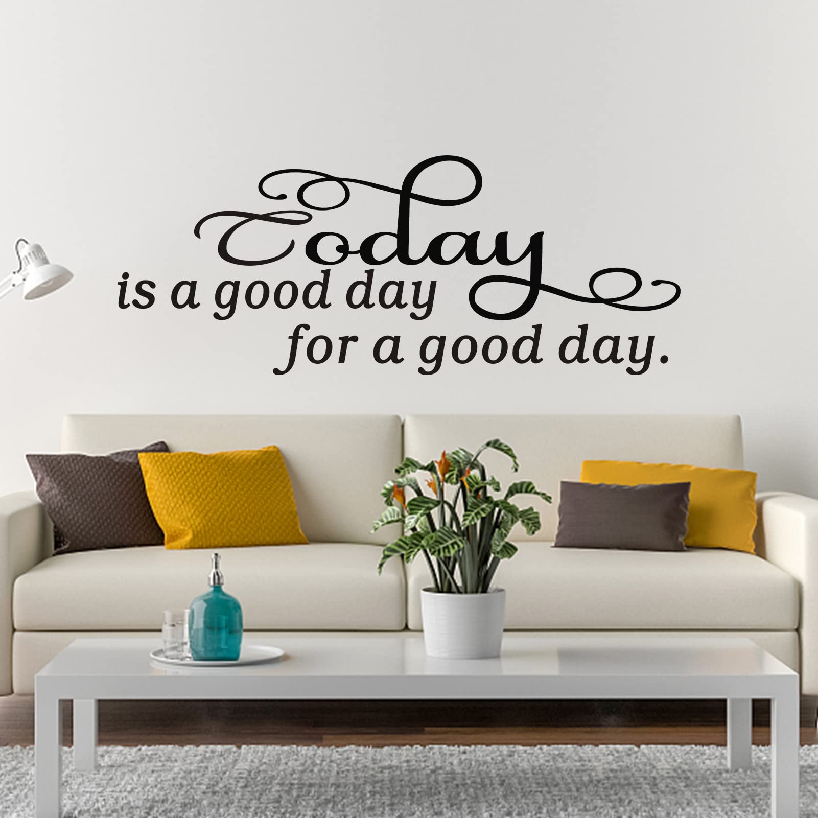 Wall Stickers, Wall Stickers Living Room, (Easy to Install), for Bedroom Nursery, Wall Decor Decals Inspirational Quotes Home Vinyl Art Family Decor Words, Today is A Good Day for A Good Day 23"X9"