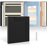 SKYDUE 3 Ring Binder with Magnetic Clipboard, 1 Inch Binder with 5 Dividers | Faux Leather Binder, Folder, Binder Pouch, Plastic Sleeves, and notepad, Ideal for Office &amp; School Supplies Organize