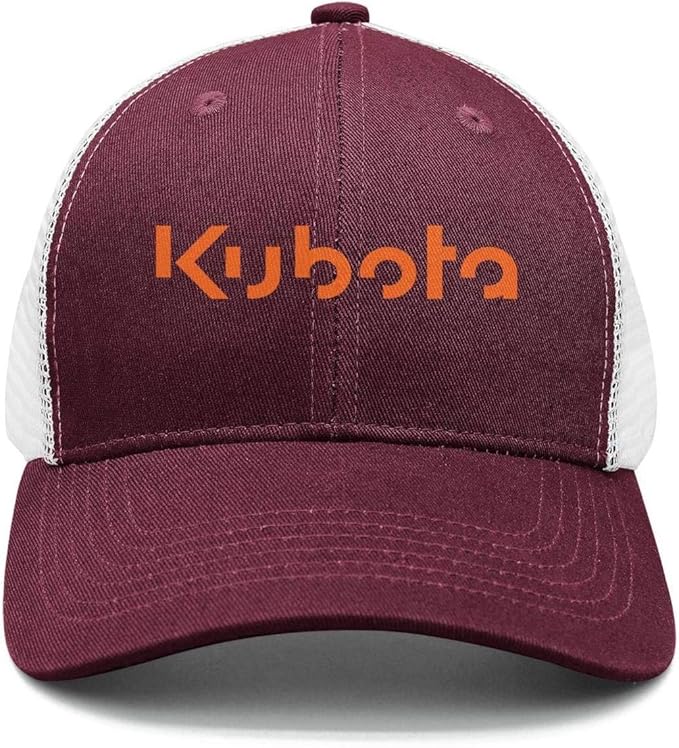 KubotaLogo Unisex Womens Casual FlatBrimmed Hat Rugged Rock Cap