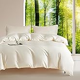 DCSKY King Size Tencel Duvet Cover Set 3-Piece - 100% Lyocell Bedding Set, Silky Smooth & Hypoallergenic, Temperature Regulating for Hot Sleepers (Beige, 104x90 Inches)