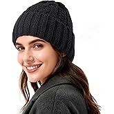 BESSTEVEN Women Winter Beanie Hat: Fleece Lined Warm Knit Skull Cap Thermal Ski Stocking Cuffed Cap for Cold Weather Skiing