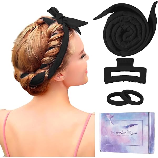 Heatless Curling Rod Headband – Lockenwickler-Stirnband Ohne Hitze, 180 Cm Lang, Samt, Für Locken über Nacht