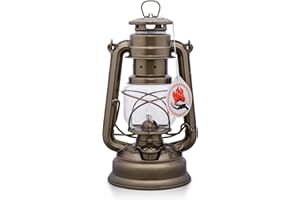 Feuerhand 276 Outdoor Hurricane Oil Lantern - German-Made Since 1893, Paraffin Lamp with Galvanized Steel, Rust-Resistant Ker
