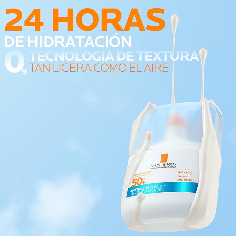Sérum solar La Roche-Posay Anthelios UVAIR SPF50+, com ácido hialurónico, niacinamida e vitamina E, para todos os tipos de pele, 50 ml