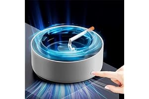 hopanrel 2 in 1 Air Purifier Ashtray Multifunctional Smokeless with Filter,Ashtrays for Cigarettes for Home Indoor Car Office (Grey)