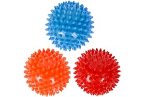ZHAYAO 3 Pack Spiky Hard Massage Balls, Massager Rollers for Plantar Fasciitis,Muscle Soreness Massager Ball - Exercise, Neuro-Balance, Physical Therapy, 3 inches