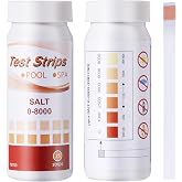 SuperCheck Salt Test Strips for Testing Sodium Chloride Content in Pool and Spa, 0-8000 ppm, Saltwater Pool Test Strips, Measure Salt Level in Saltwater Chlorine Generator Pool System, Salt Test Kits