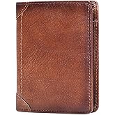Plinvo Genuine Leather Zipper Wallet for Men, RFID Blocking Bifold Design with Coin Pocket and Large Capacity (Brown)