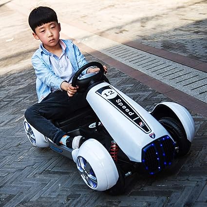 Amazon.com: Ycco - Coches eléctricos para niños con mando a distancia Bluetooth de 2,4 G en coche para niños, juguete para coche, balanceo y puertas de conducción, diseño abierto, modo pintado encendido:
