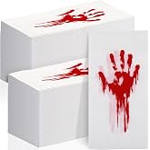 Zhanmai 200 Pcs Halloween Guest Napkins Bathroom Disposable Paper Towels | Halloween Themed Dinner Hand Towel, Blood Print Splatter for Halloween Party Supplies Kitchen Dinner