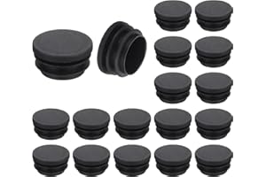 uxcell 18 Pcs Round Plastic Plug, Black Tubing End Cap Plugs, 32mm(1.26 Inch) Furniture Leg Pipe Insert, Glide Protection for