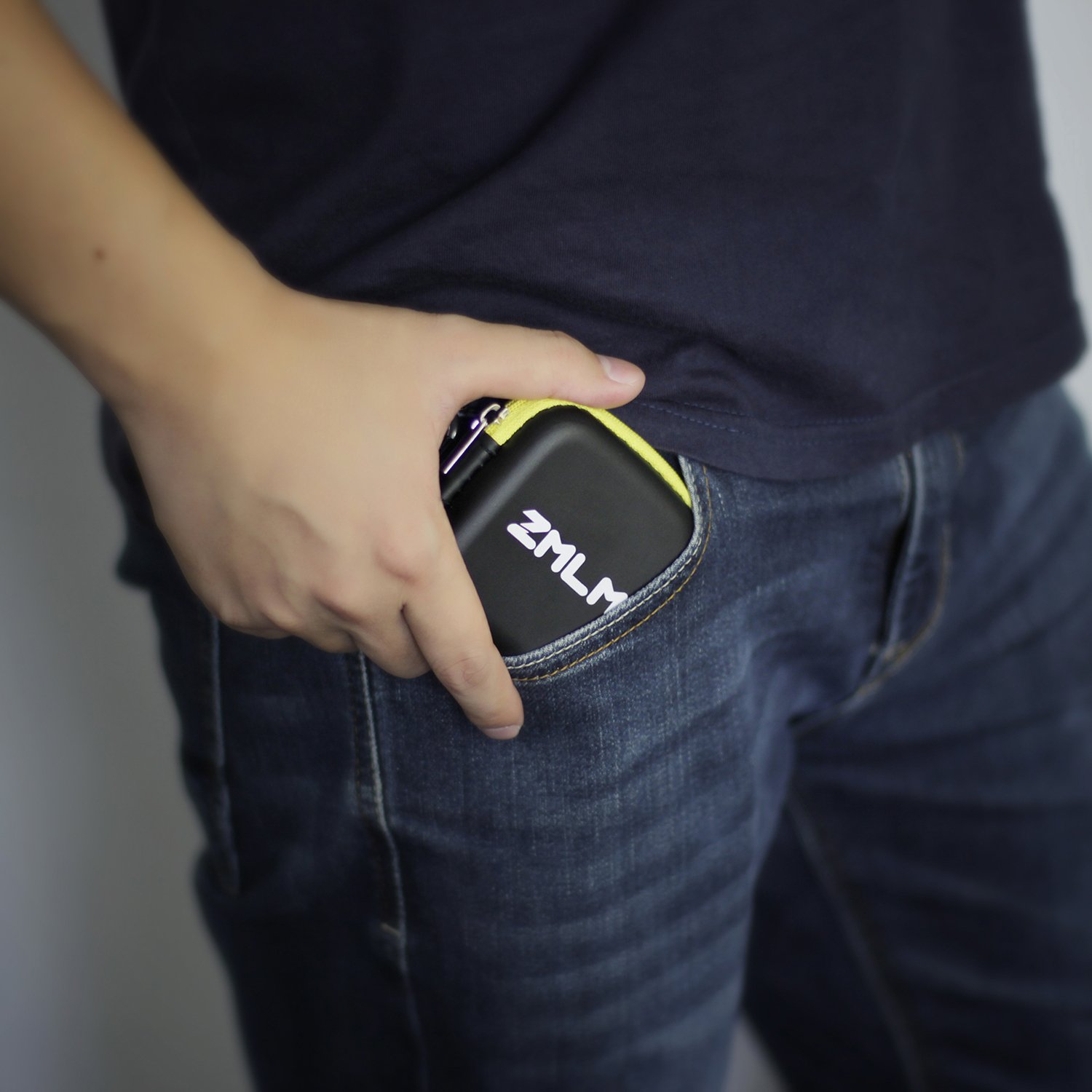 Earbud Carrying Case, ZMLM Mini Storage Pouch with Carabiner for Flash Drive Earphones Headphones USB Cable 4-Pack in 4 Colors