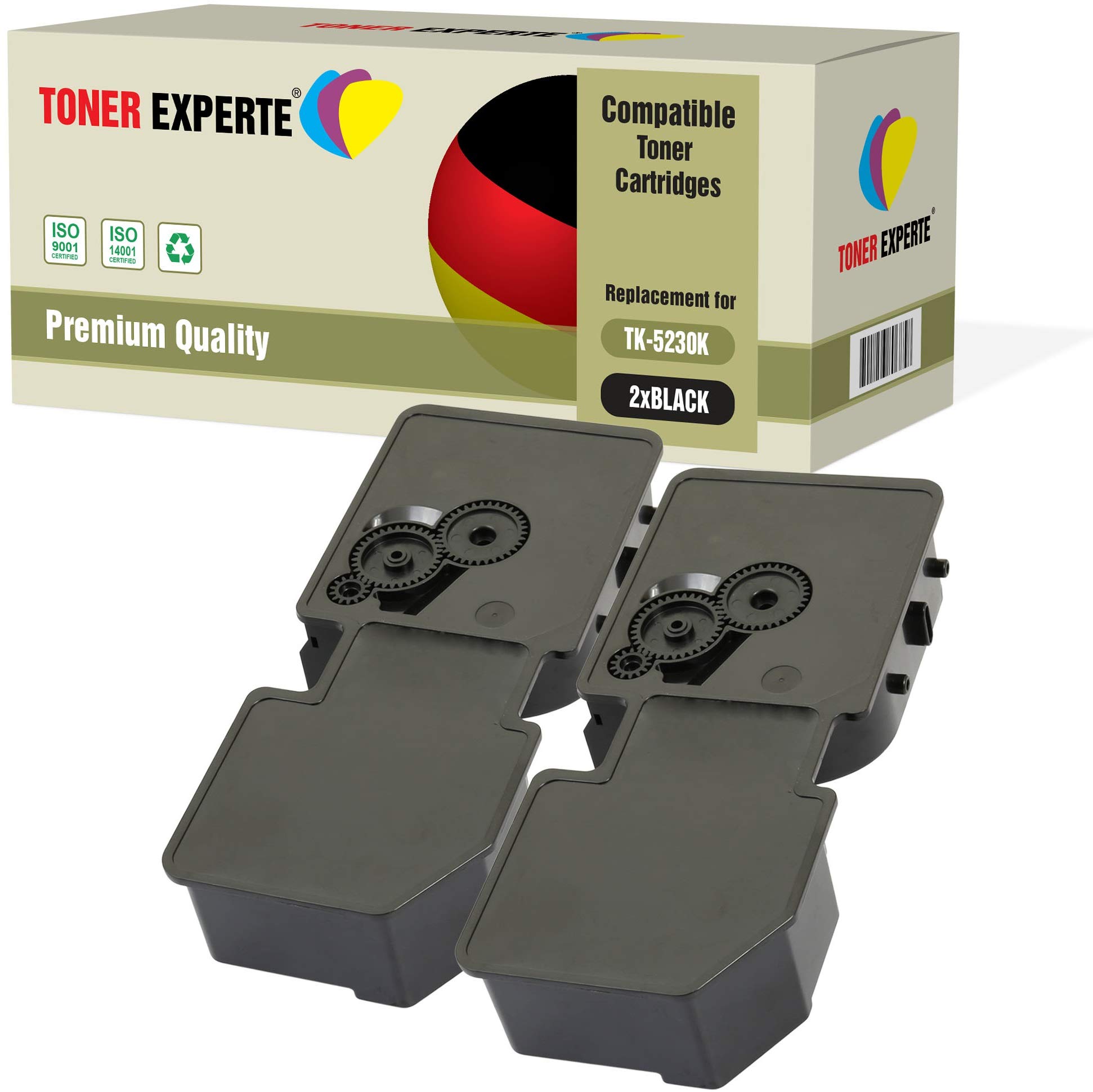 TONER EXPERTE 2-Pack Compatible with TK-5230K 1T02R90NL0 Black Premium Toner Cartridges for Kyocera ECOSYS P5021CDN, P5021CDW, M5521CDN, M5521CDW