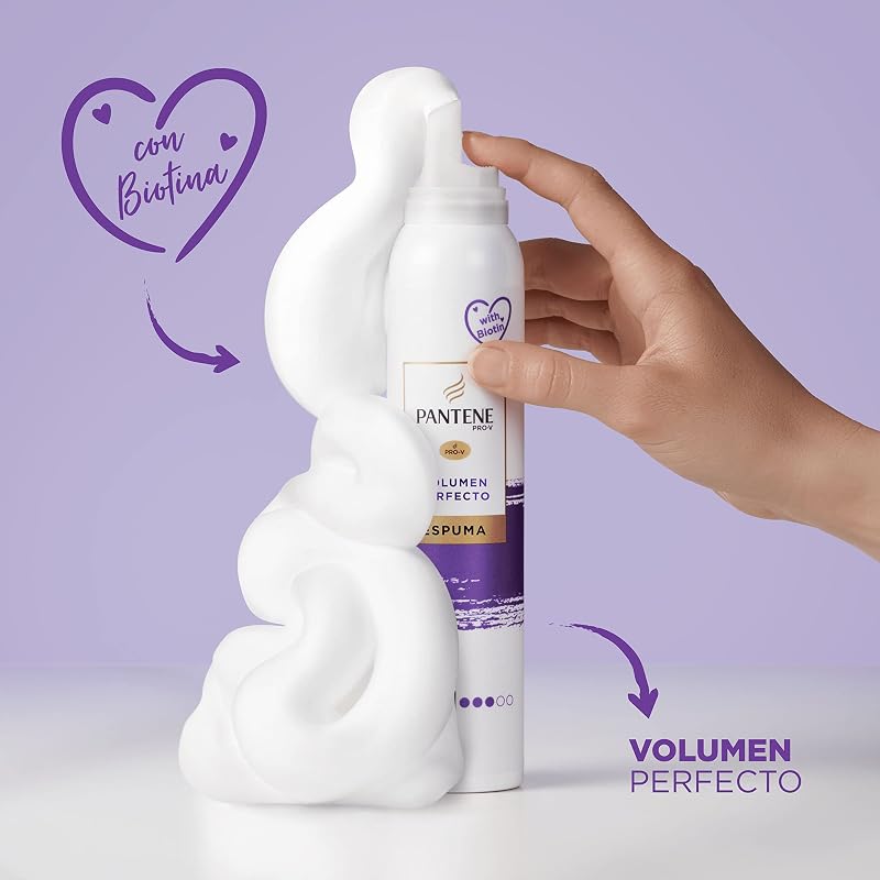 Pro-V Espuma Volumen Perfecto Nutritiva y Protectora del Calor, con Biotina, 300 ml