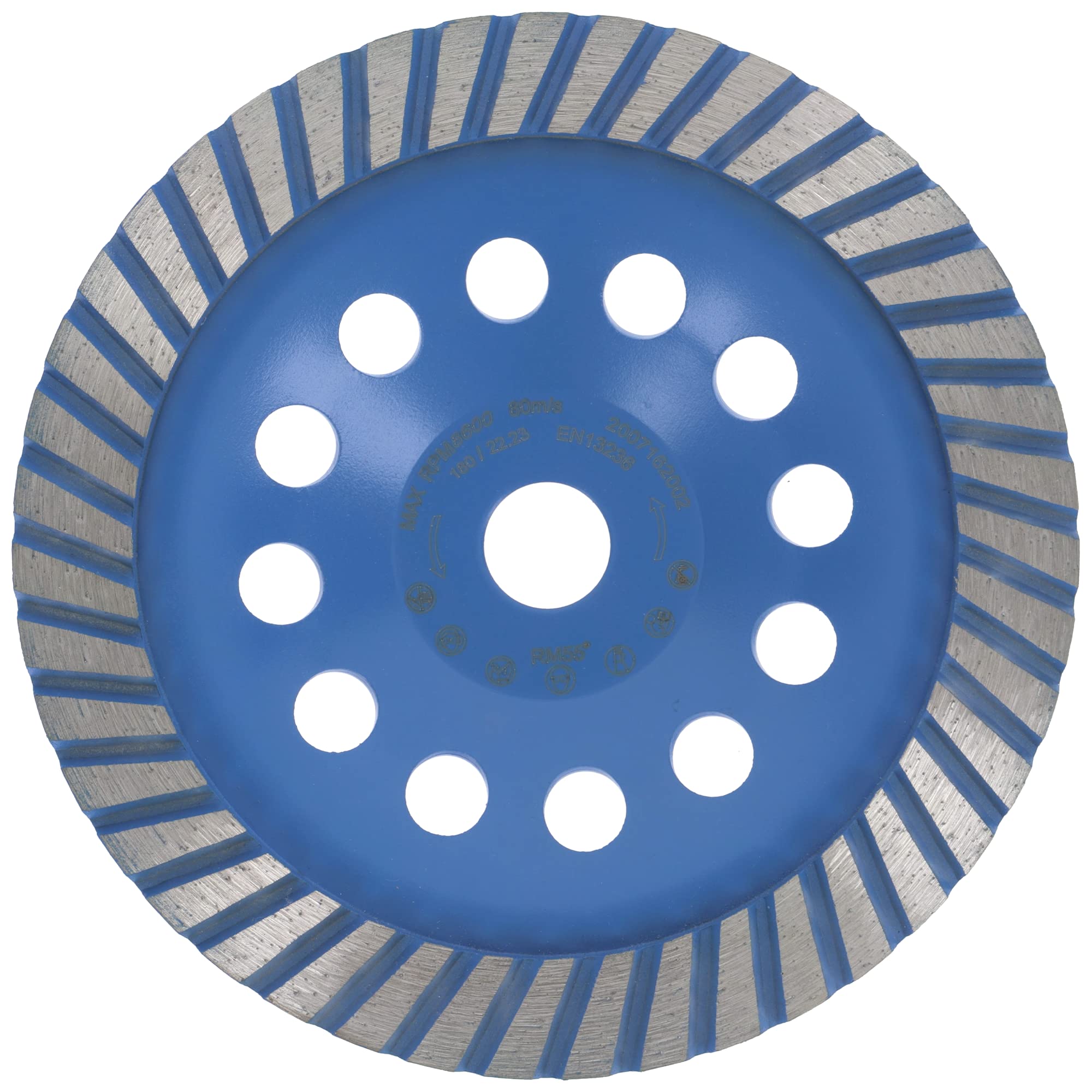 PRODIAMANT fan diamond cup wheel 180 mm 7 inch x 22.2 mm professional quality for concrete, natural stone, masonry, screed, universal grinding plate