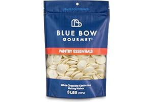 BLUE BOW GOURMET White Chocolate Melting Wafers – 3 lbs of Premium Candy Coating Chocolate – Smooth, Creamy & Easy to Melt for Baking, Dipping, Molding & Candy Making