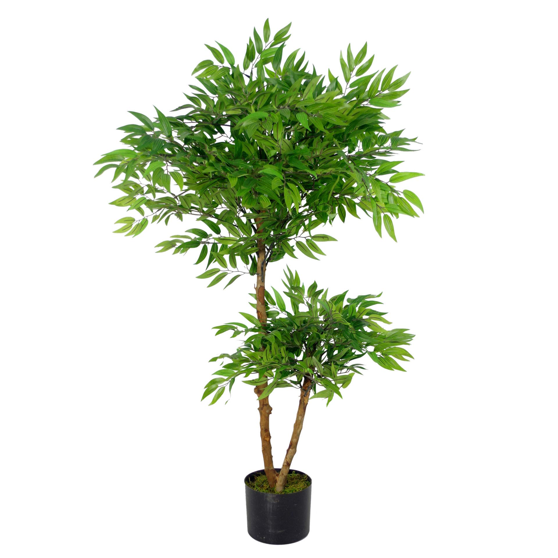 Leaf Artificial Ficus Tree/Plant, Luxury Ruscus, 100cm
