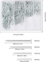 275 Pcs Assorted Iron Flat Head Nails for Wood Zinc Plated 25-40mm Silver view 2