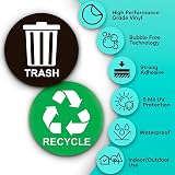 ASSURED SIGNS Bin Stickers 5in x 5in 2 Sets Trash and Recycle Labels view 5