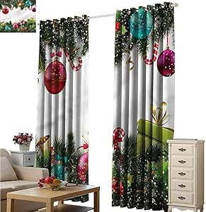 Fakgod - Cortina para puerta de patio, extra ancha, para Navidad, Año