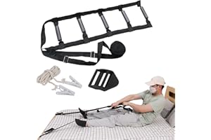 ZUEXT Bed Ladder Assist 160 Inch, Black Pull Up Assist Device w/ 5 Handles Grips, Adjustable Rope Ladder Straps, Sit Up Handle Helper for Elderly Seniors Adults Pregnant Injury Handicapped Patients