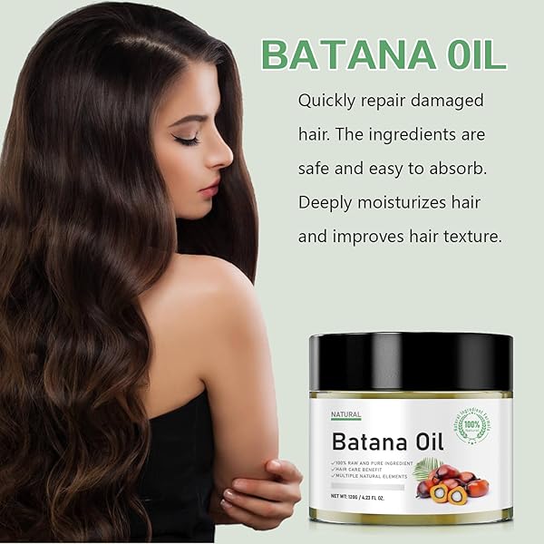 RAW BATANA OIL FOR HAIR GROWTH, BATANA OIL ORGANIC & PURE, WITH VITAMIN E, ELIMINATES SPLIT ENDS & INCREASES 2-PACK