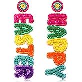 Easter Earrings Beaded Easter Bunny Earring for Women Handmade Cute Rabbit Drop Dangle Earrings Easter Holiday Jewelry Gifts