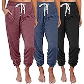 SUNBS 3 Packs Womens Sweatpants Baggy Comfy Lounge Pants Yoga Joggers Workout Pajamas Clothes Casual Fall Fashion 2026