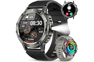 OIVIATO Smart Watch for Men Fitness Tracker: Military Make Answer Call Running Digital Mens Watches Waterproof Smartwatch Android Phone iPhone Samsung Compatible Sleep SpO2 Heart Rate Monitor Step Pedometer