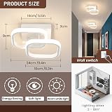 EIDISUNY Modern Ceiling Light 22W Warm White 3000K Square White Fixture view 2