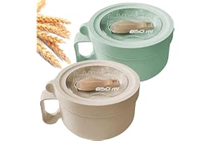 MUUBOOX 2Pack Microwave Soup Mugs with Lids,28.7oz Microwave Ramen Bowl with Lid,Improved Easy-Grip Design for On-the-Go - Ho