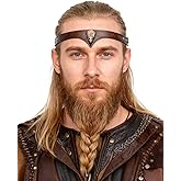L'VOW Viking Leather Headband Adjustable Medieval Headpiece LARP Costume Renaissance Cosplay Accessories