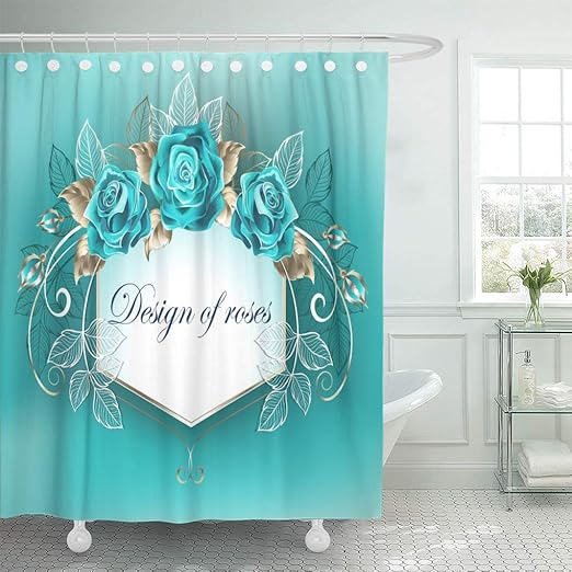 Amazon Com Emvency Shower Curtain Blue Best White Decorated