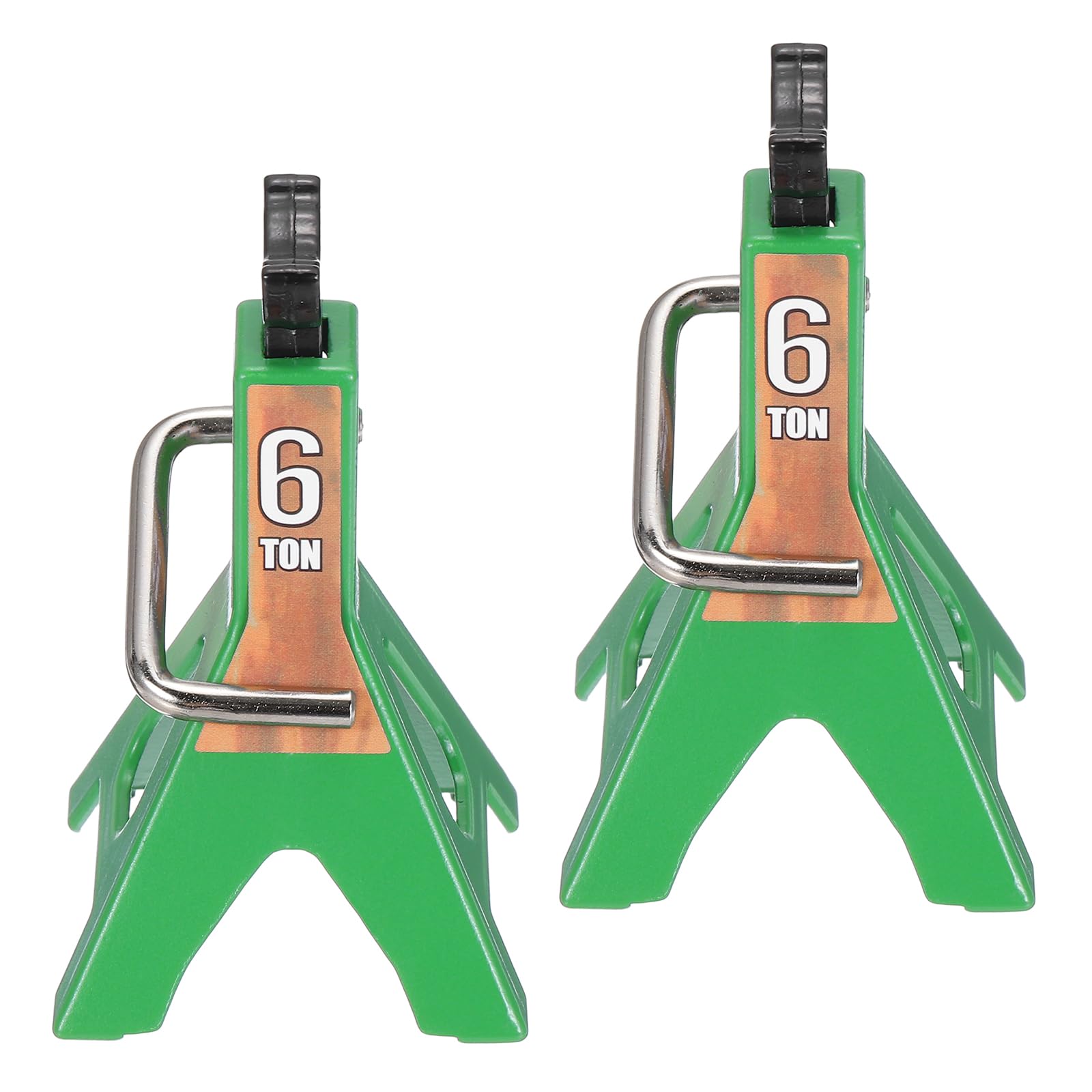 sourcing map RC Car Jack Stands, 1/10 RC Scale Jack Toy Stands 6 Ton Metal Toy Accessories Decoration Simulation for SCX10 D90 CC01 Rc Truck Crawler Car, Green, 2 Pcs