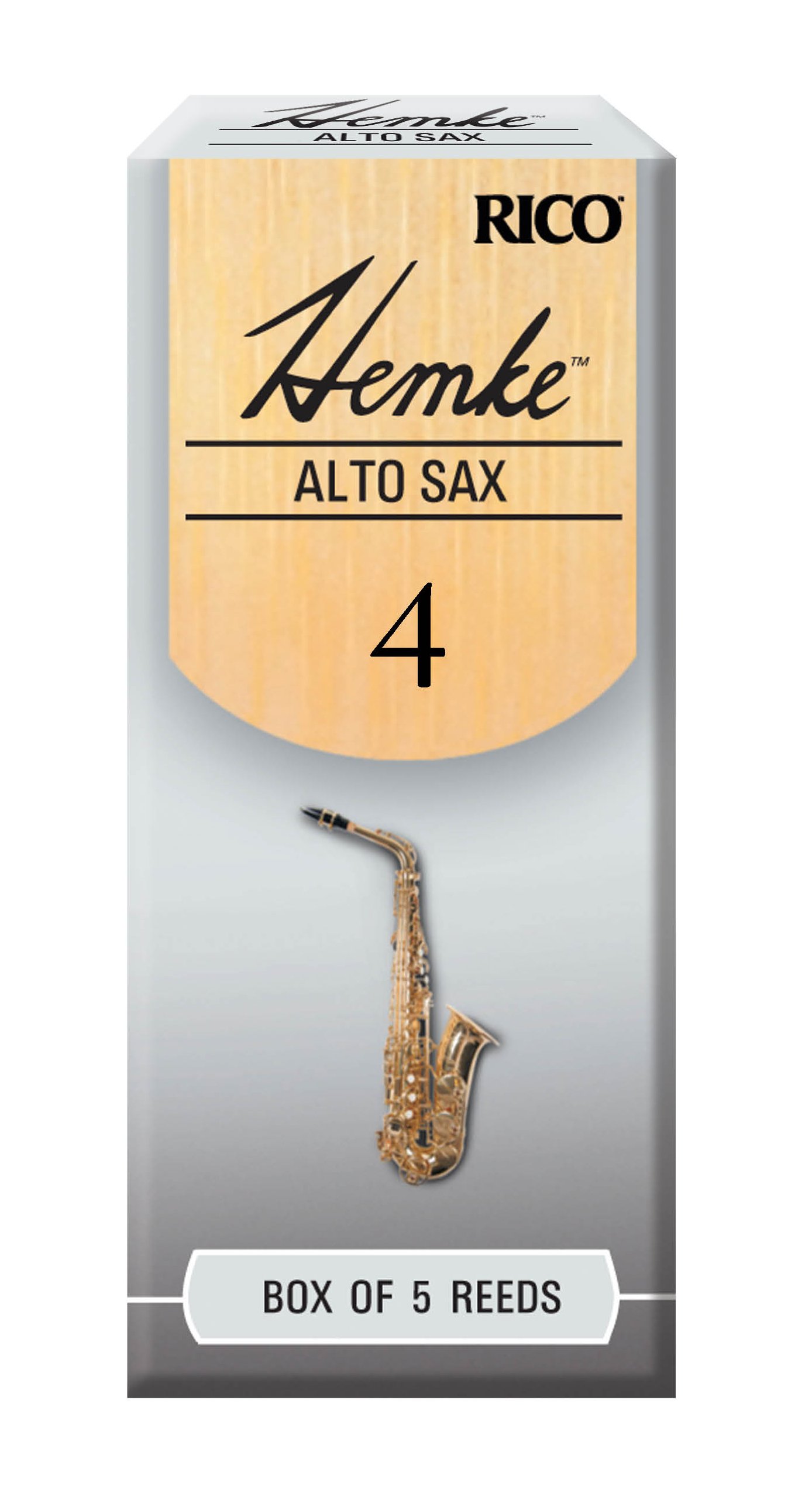 Rico Hemke 4.0 Strength Reeds for Alto Sax (Pack of 5)