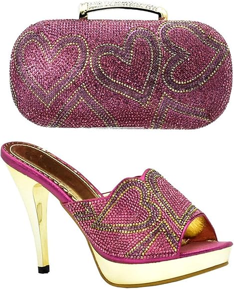 pink matching shoes and bag
