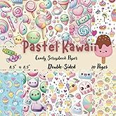 Pastel Kawaii Candy Scrapbook Paper: Sweet Treats Themed Pattern Paper | 20 Double-Sided Sheets, 8.5" x 8.5" | Decorative Craft paper Pad | For Journaling, Card Making, Origami