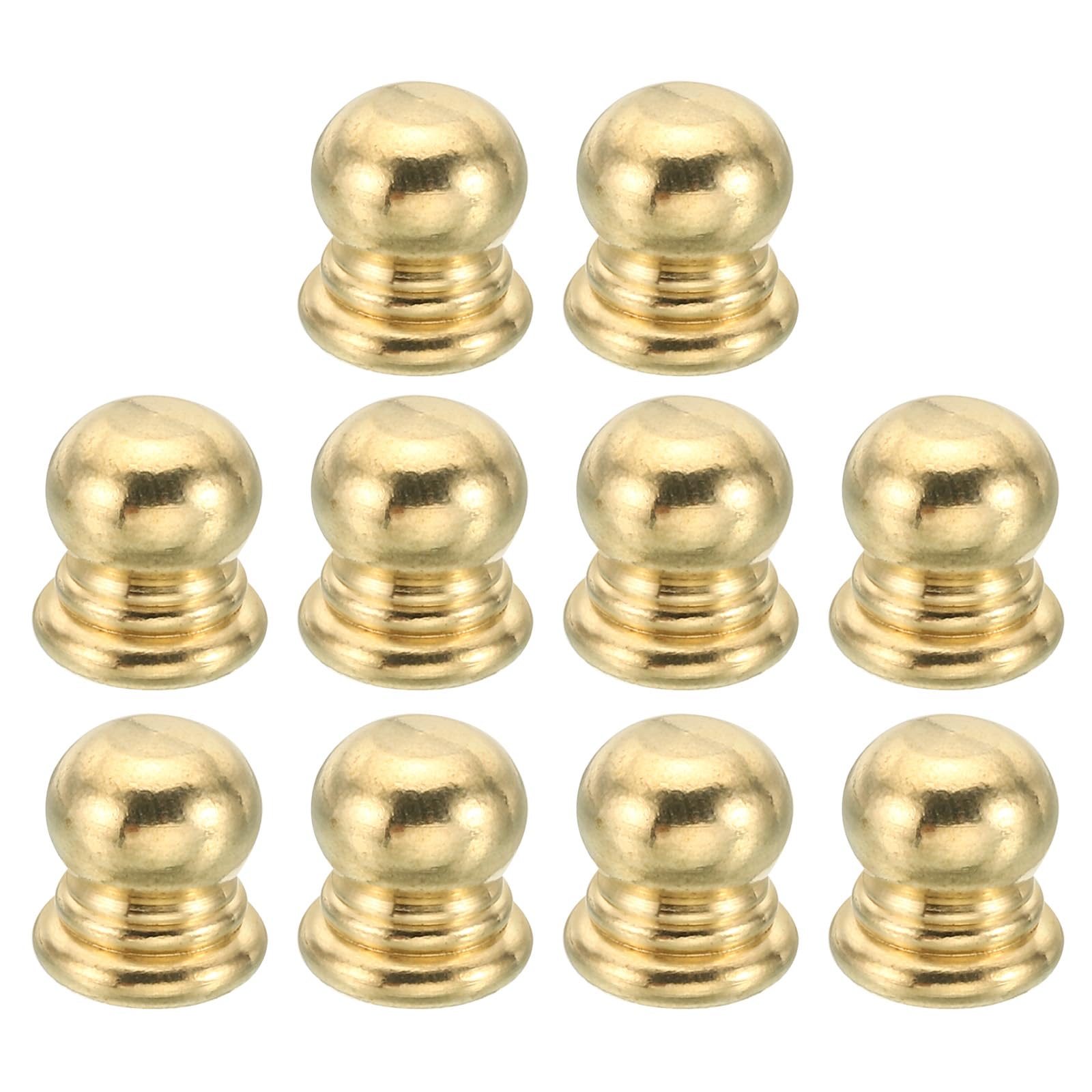 PATIKIL M5x0.8 Thread Brass Cap Nuts Knob, 10 Pack Lamp Finial Decoration Screw Caps Nut Handle Knob Decoration for Lighting Furniture Cabinet, 10mm