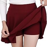 DJT FASHION Shorts for Women Basic Versatile Skorts Casual Stretchy Flared Skater Golf Tennis Mini Skirts with Shorts