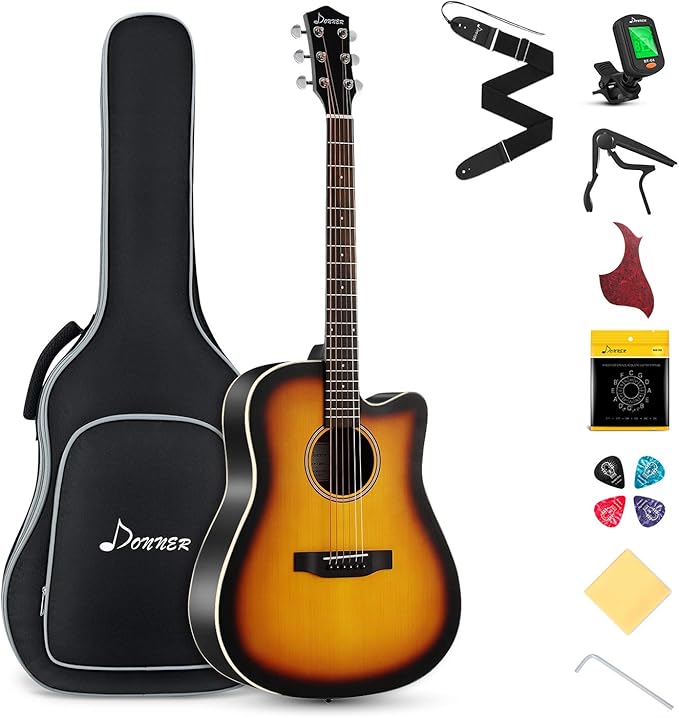 美品◎Donner アコースティックギター DAG-1S サテンサンバースト Amazon.com: Donner Acoustic Guitar for Beginner Adult Full