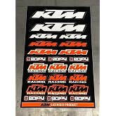 Enjoy Mfg Motorcycle Sticker Sheet Decal Graphics - Compatible with KTM - 8 Mil Scratch Resistant Adhesive Backed Vinyl - Black