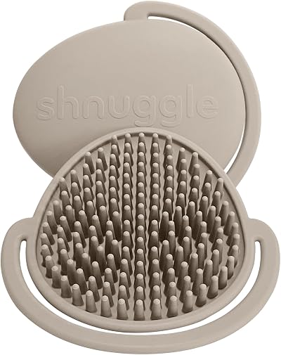Shnuggle Cradle Cap Brush – Soft Silicone Baby Head Massage Brush Taupe