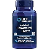 Life Extension Optimized Resveratrol Elite, Trans-resveratrol, quercetin, Healthy Aging, Heart Health, Brain Health, oxidative Stress, Gluten-Free, Non-GMO, Vegetarian, 60 Capsules
